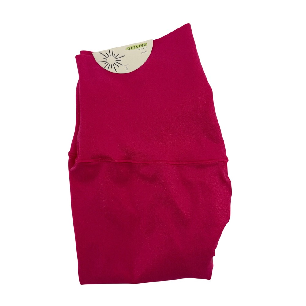 OFFLINE by Aerie Real Me Crop Leggings Pink High Rise Small NEW